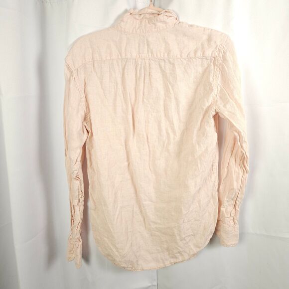J Crew Mens Small Pink Slim Fit Baird McNutt Irish Linen Button Up Down Shirt - Picture 3 of 8